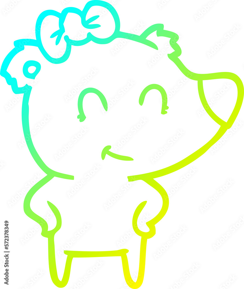 cold gradient line drawing female bear cartoon cold gradient line drawing female bear cartoon