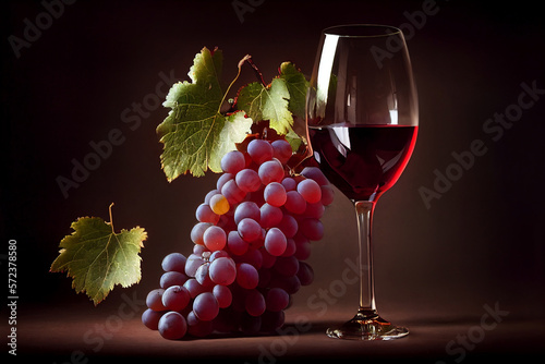 Grape and Wine Artwork generative ai photo