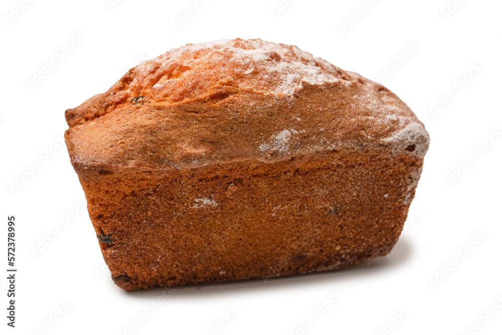 A cupcake with raisins isoalted on a white background. A cupcake with raisins isoalted on a white background.
