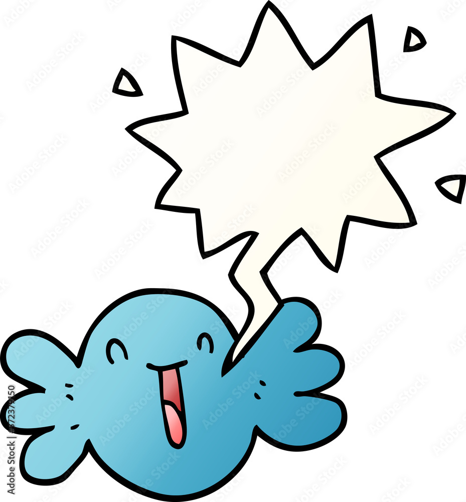 cartoon happy candy and speech bubble in smooth gradient style cartoon happy candy and speech bubble in smooth gradient style