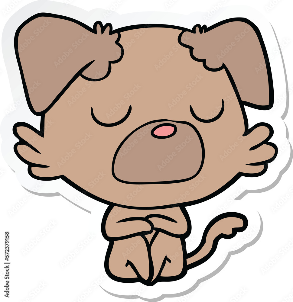 Fototapeta premium sticker of a cartoon dog