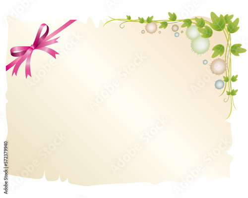 greeting hamper ribbon message notes botanical petal leaves word layout template background