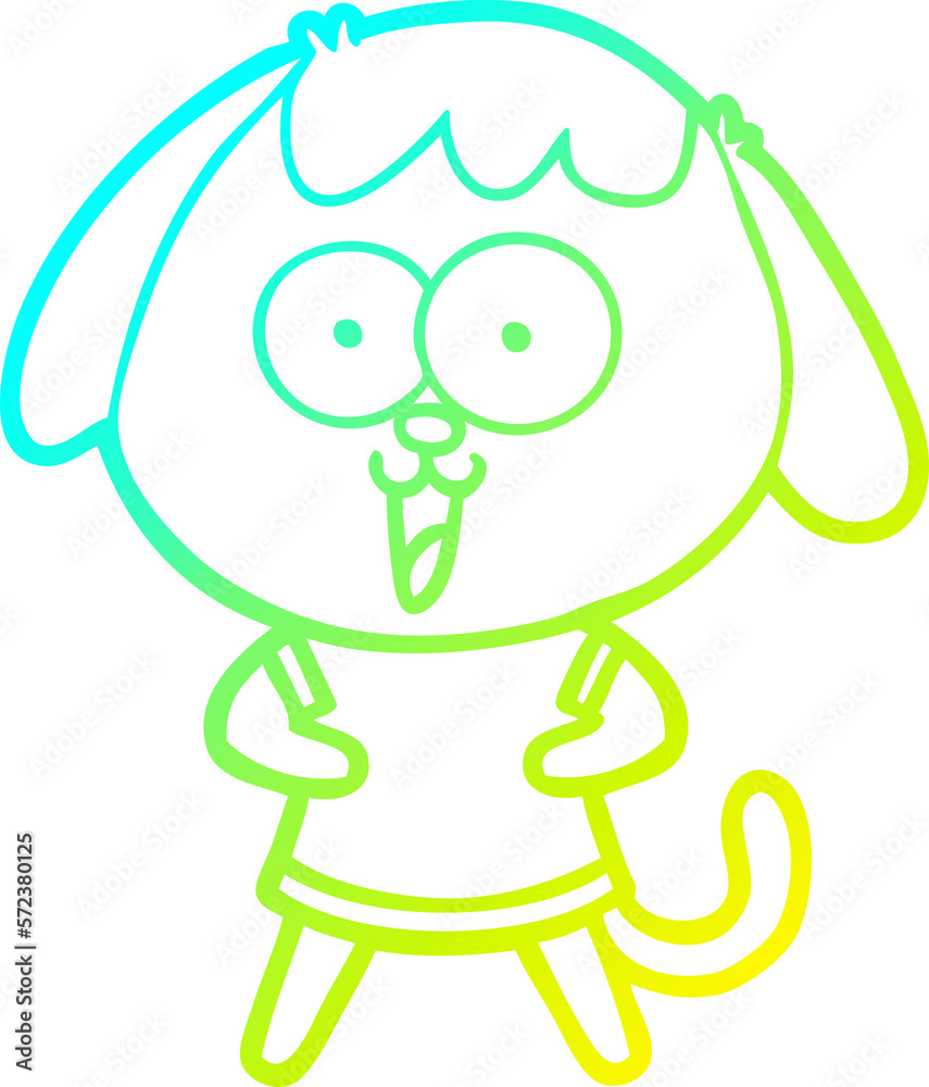 cold gradient line drawing cute cartoon dog cold gradient line drawing cute cartoon dog