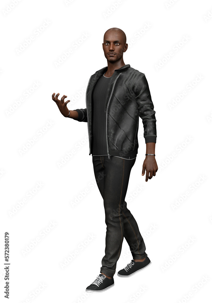 3d rendering black man urban fantasy contemporary clothes isolated 3d rendering black man urban fantasy contemporary clothes isolated
