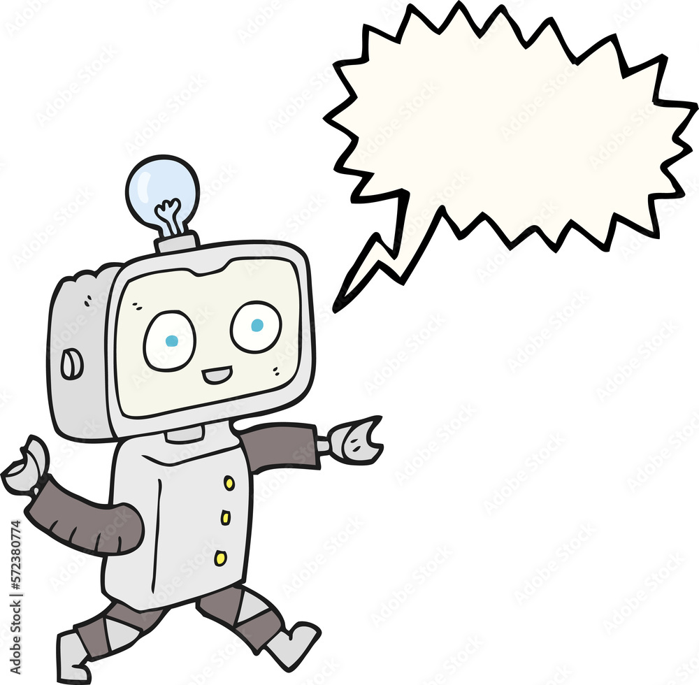 speech bubble cartoon robot speech bubble cartoon robot