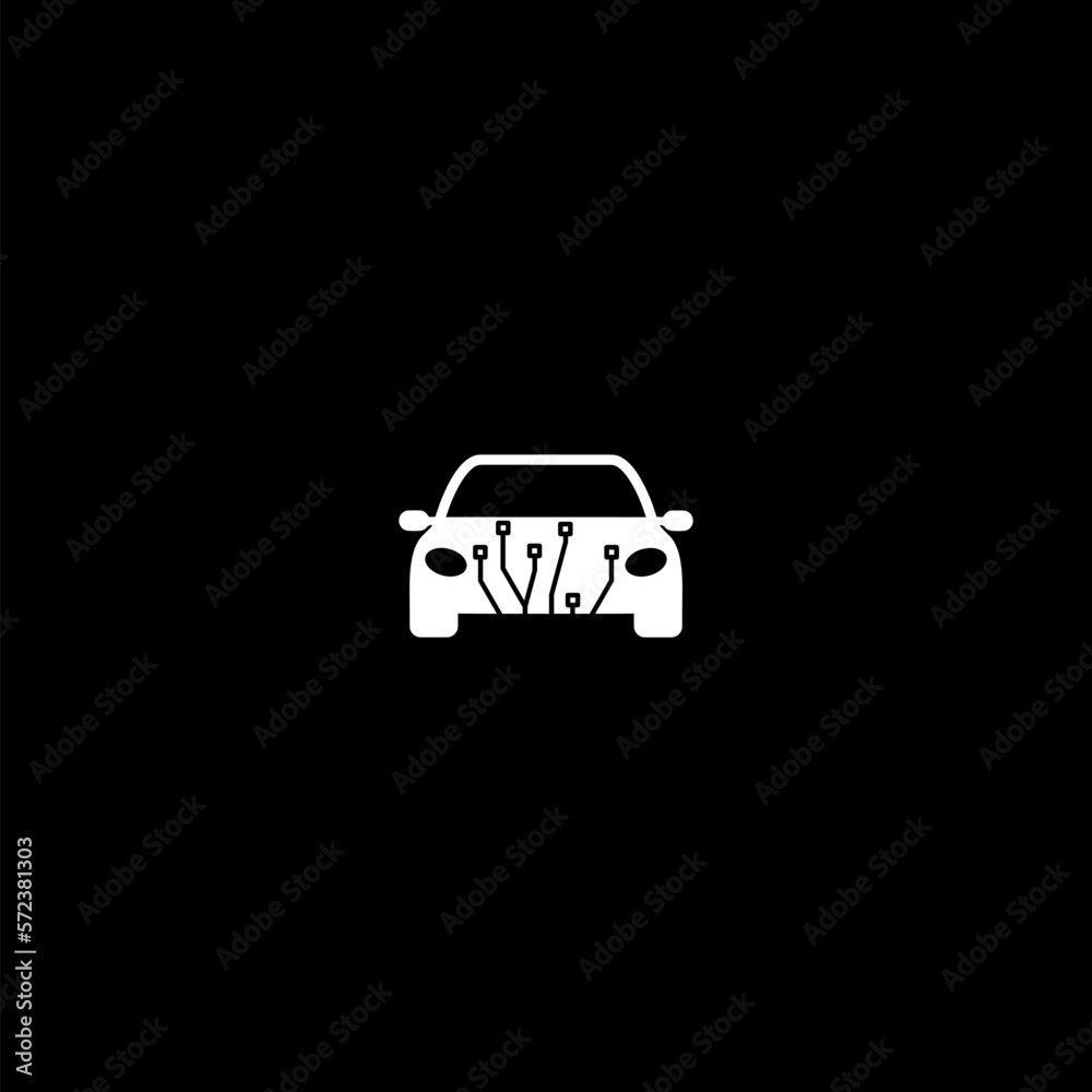 Car electrical computer diagnostics icon isolated on dark background Car electrical computer diagnostics icon isolated on dark background