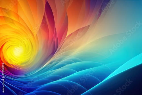 Blurred colorful liquid abstract wavy shapes futuristic  building an elegant spiral  vortex. Glowing colorful waves background. Generative AI.