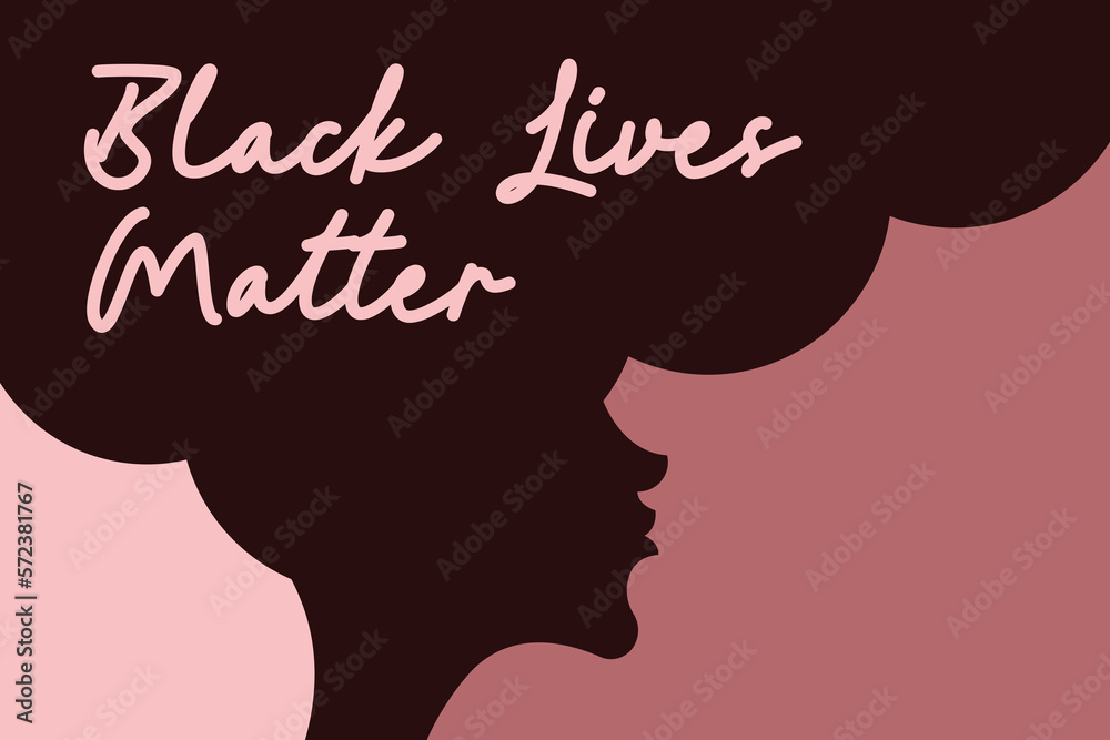 Black lives matter illustration. Black lives matter web banner background. Black woman illustration