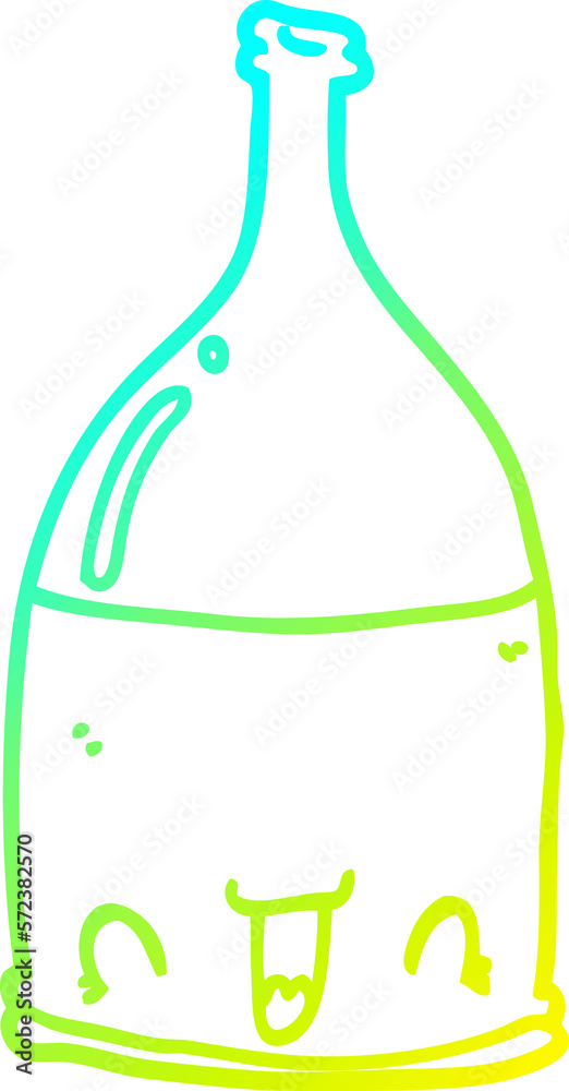 cold gradient line drawing cartoon wine bottle cold gradient line drawing cartoon wine bottle