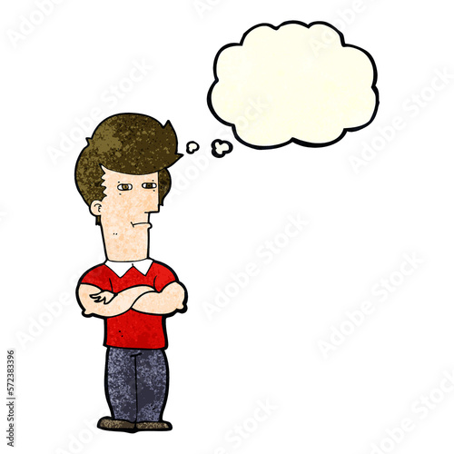 Wallpaper Mural cartoon man with folded arms with thought bubble Torontodigital.ca