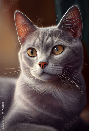 Portrait of a beautiful cat. generative AI