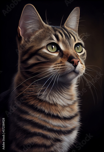 Portrait of a beautiful cat. generative AI