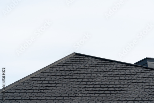 Dark asphalt tiles on the roof