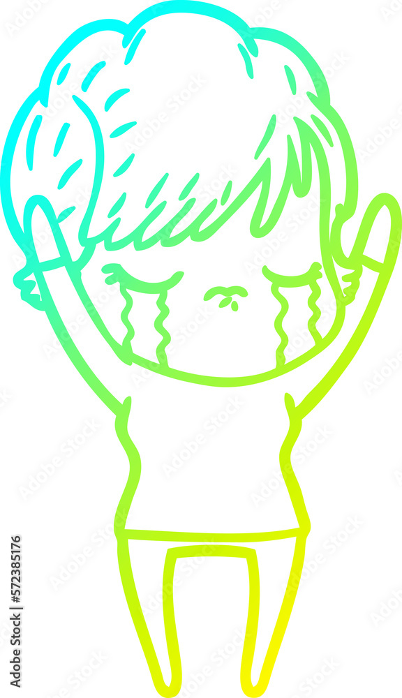 cold gradient line drawing cartoon woman crying cold gradient line drawing cartoon woman crying