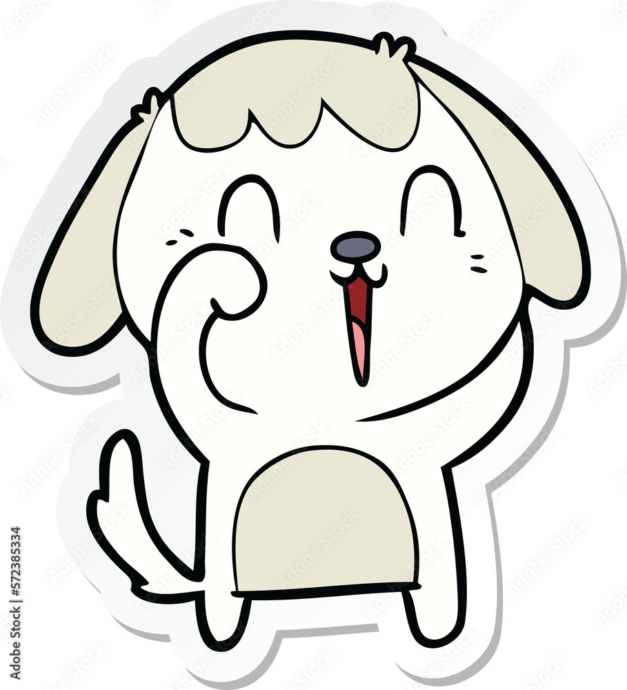 Obraz premium sticker of a cute cartoon dog