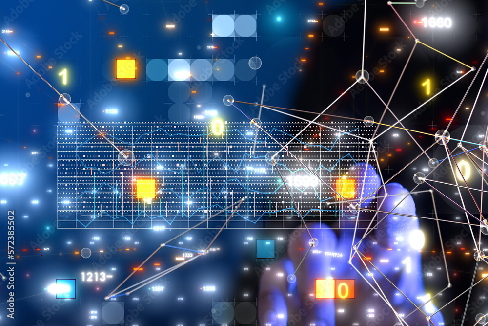 Obraz premium diagram Futuristic wave, Futuristic data stream - connection