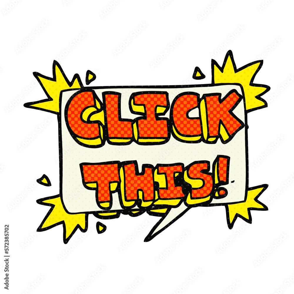cartoon click here sign