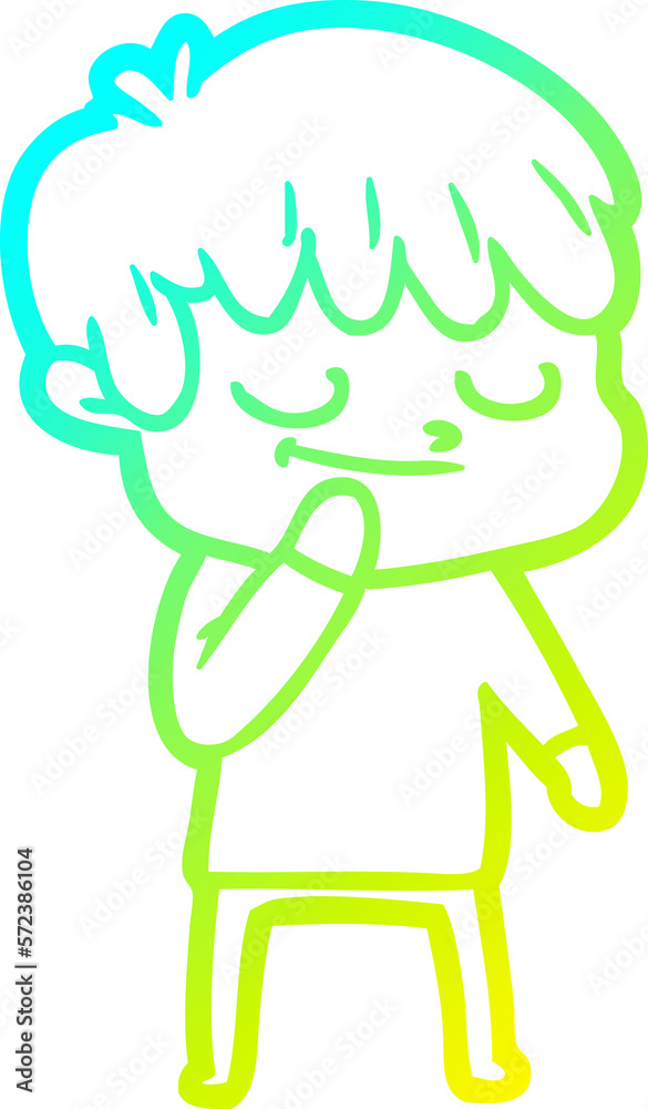 cold gradient line drawing cartoon happy boy cold gradient line drawing cartoon happy boy