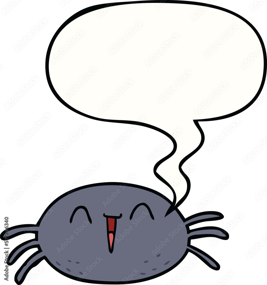 cartoon halloween spider and speech bubble cartoon halloween spider and speech bubble