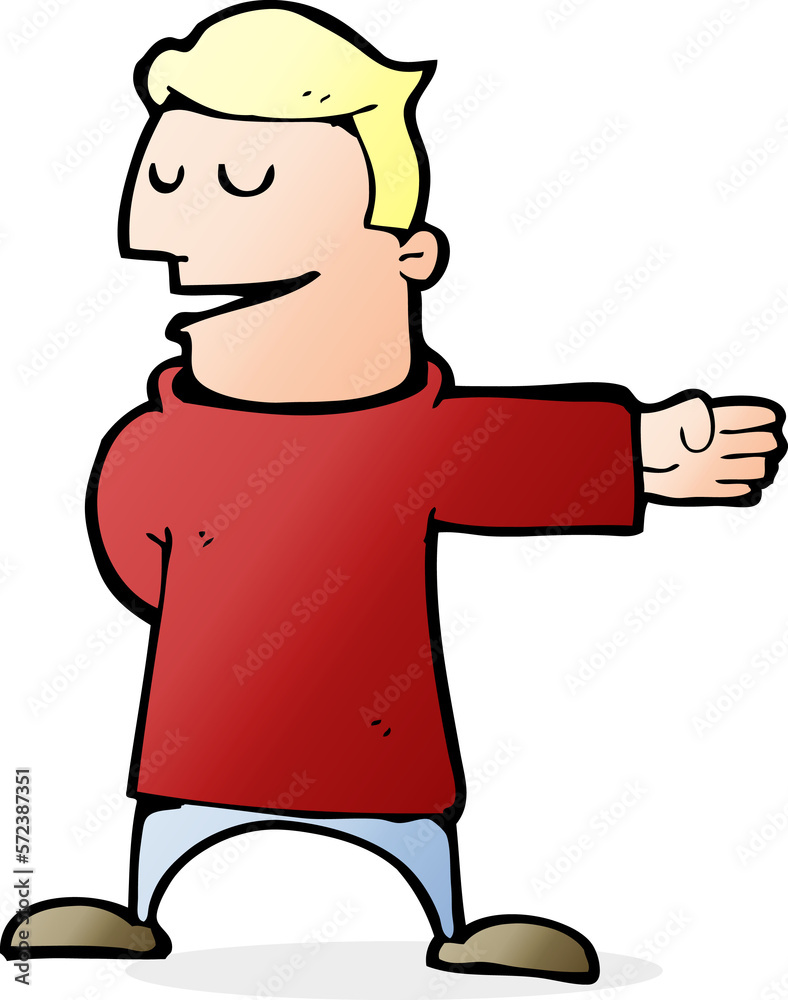 cartoon man gesturing direction cartoon man gesturing direction