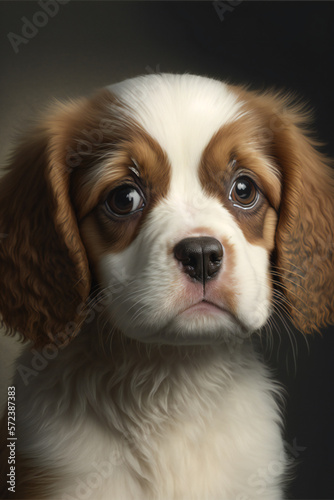 cavalier king charles spaniel puppy - Cute puppy - Created with Generative AI technology. © Graxaim