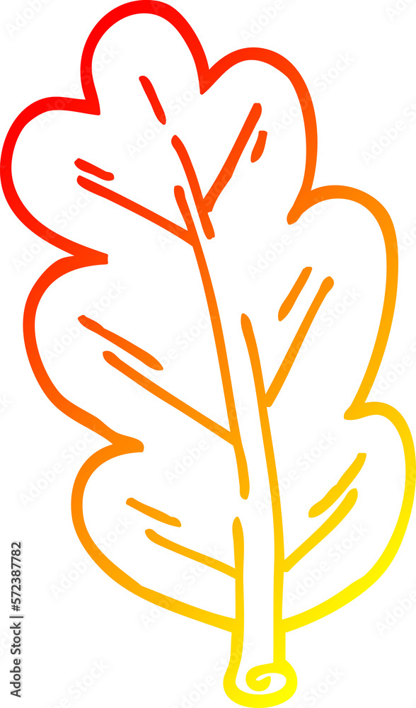 warm gradient line drawing cartoon leaf warm gradient line drawing cartoon leaf