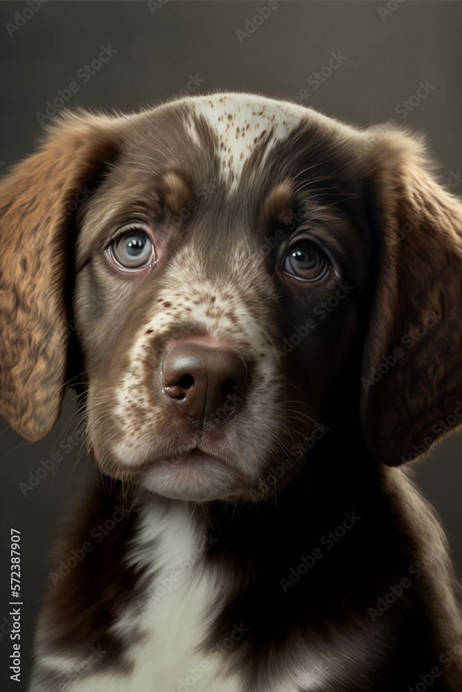 portrait of a dog - Cute puppy - Created with Generative AI technology.