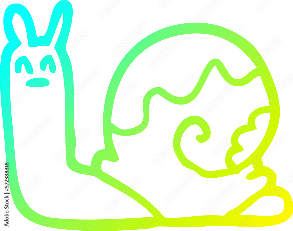 cold gradient line drawing cartoon snail cold gradient line drawing cartoon snail