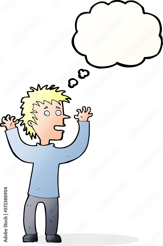 cartoon excited boy with thought bubble cartoon excited boy with thought bubble