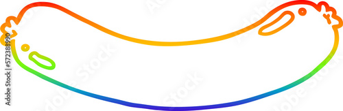 rainbow gradient line drawing cartoon sausage