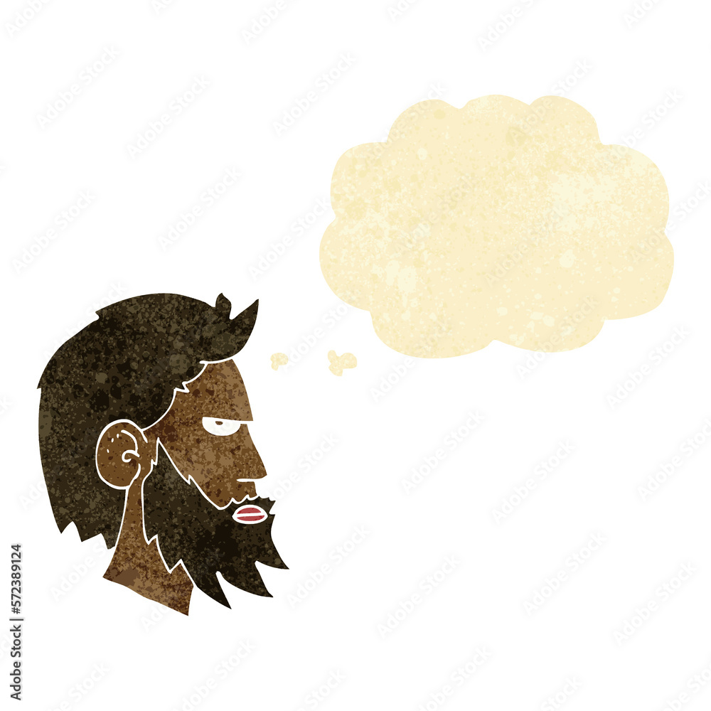 cartoon man with beard with thought bubble cartoon man with beard with thought bubble
