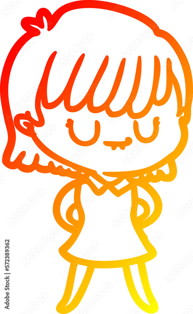warm gradient line drawing cartoon woman warm gradient line drawing cartoon woman