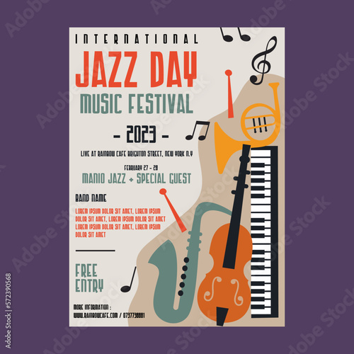 Jazz music poster design template