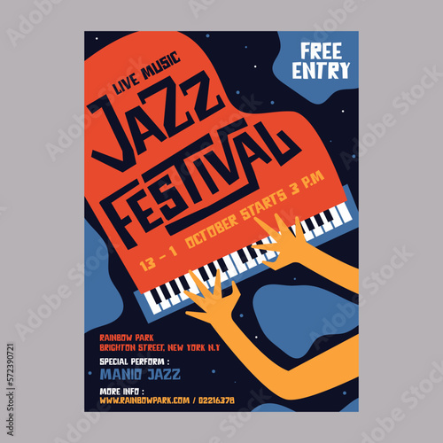 Jazz music poster design template