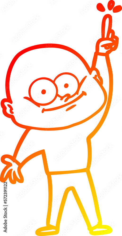 warm gradient line drawing cartoon bald man staring warm gradient line drawing cartoon bald man staring