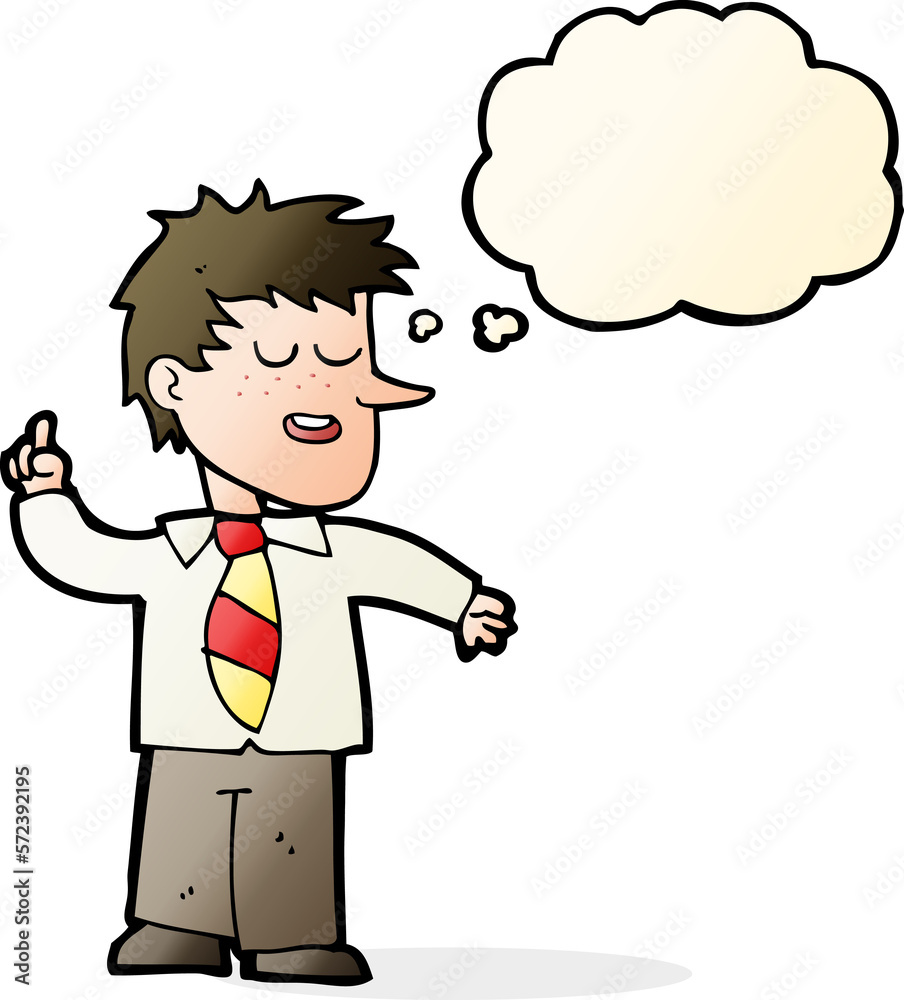 cartoon man with good idea with thought bubble cartoon man with good idea with thought bubble