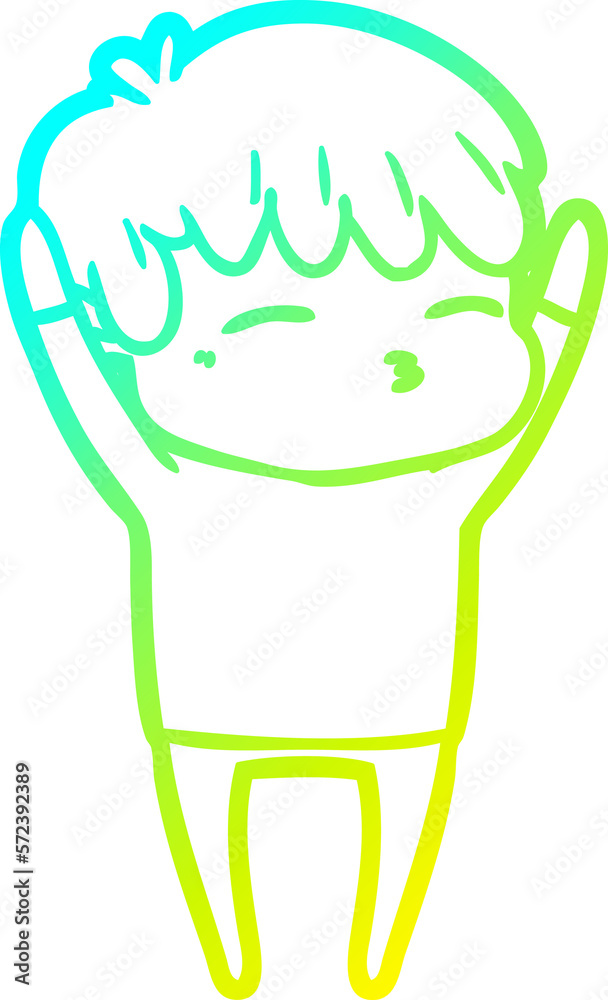 cold gradient line drawing cartoon curious boy cold gradient line drawing cartoon curious boy