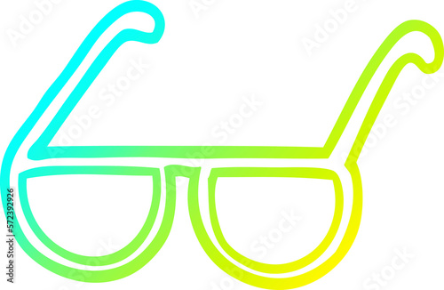 cold gradient line drawing cartoon glasses