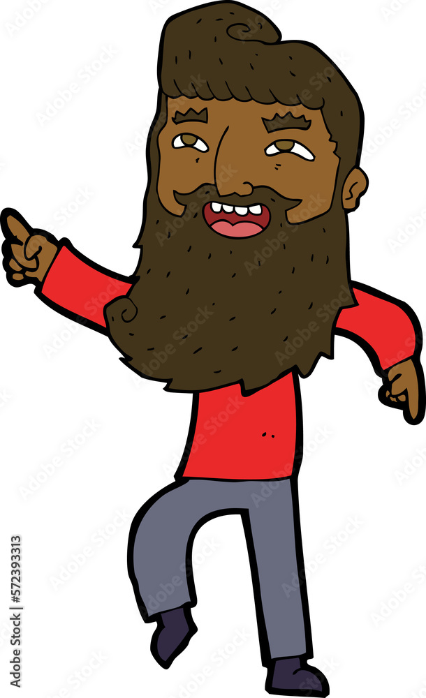 cartoon man with beard laughing and pointing cartoon man with beard laughing and pointing