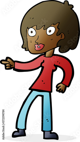 cartoon woman pointing