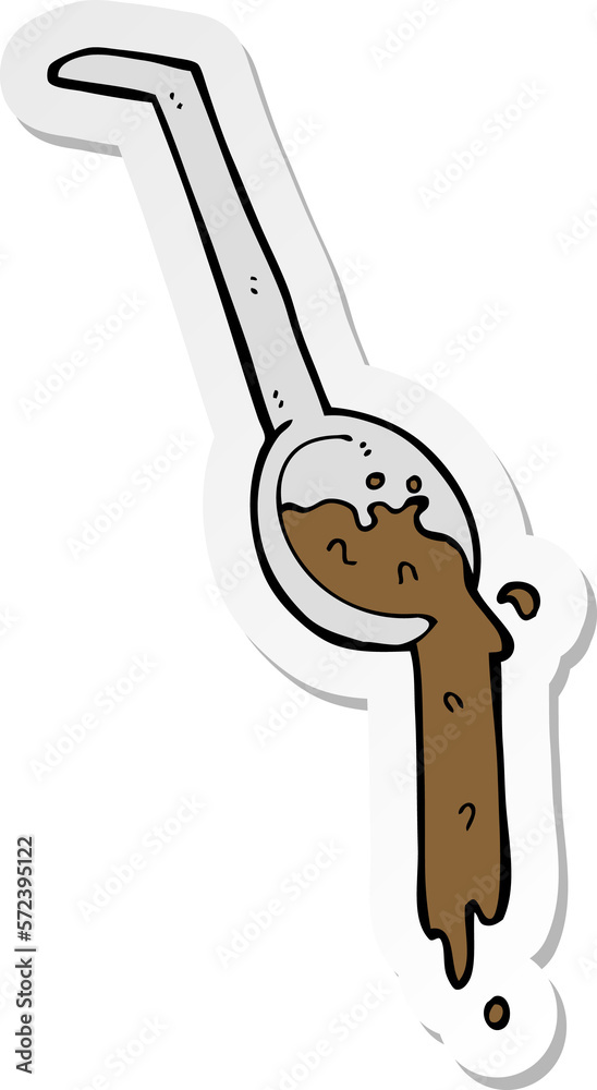 sticker of a cartoon pouring gravy sticker of a cartoon pouring gravy