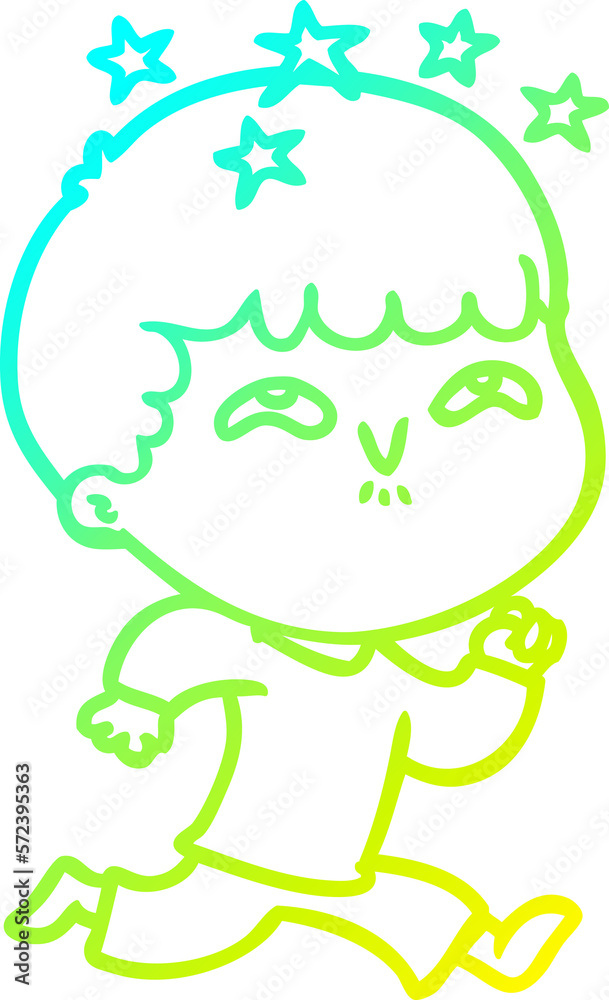 cold gradient line drawing cartoon amazed boy cold gradient line drawing cartoon amazed boy