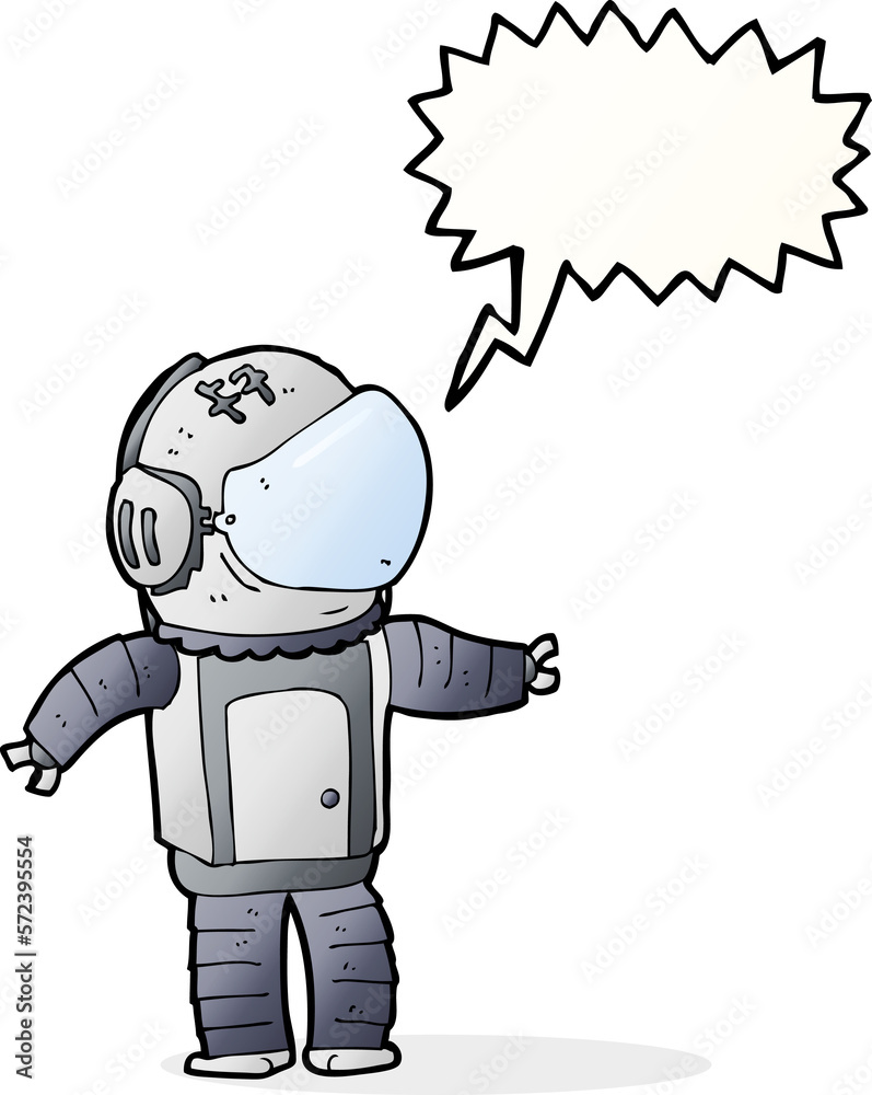 cartoon astronaut with speech bubble cartoon astronaut with speech bubble