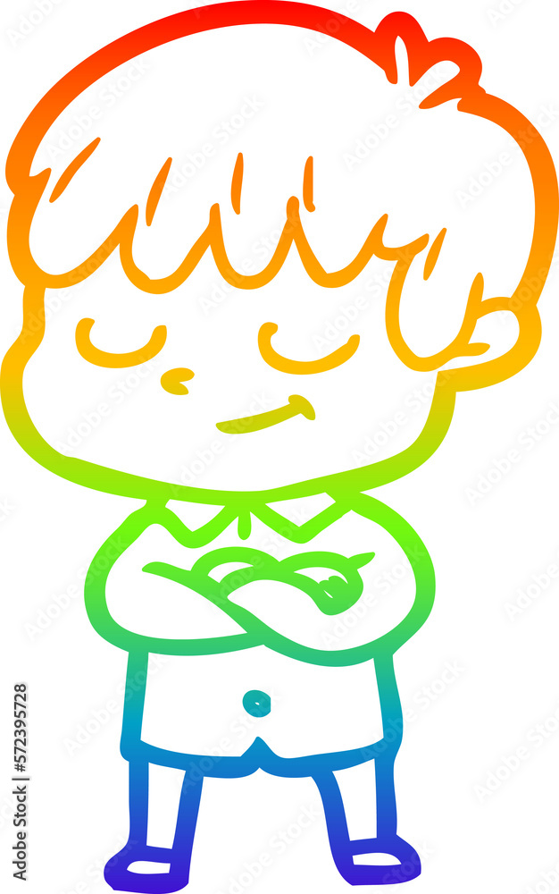 rainbow gradient line drawing cartoon happy boy rainbow gradient line drawing cartoon happy boy