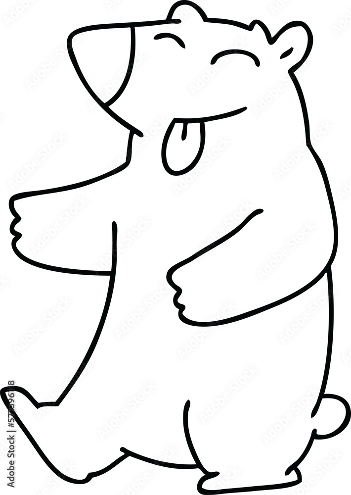 quirky line drawing cartoon bear quirky line drawing cartoon bear