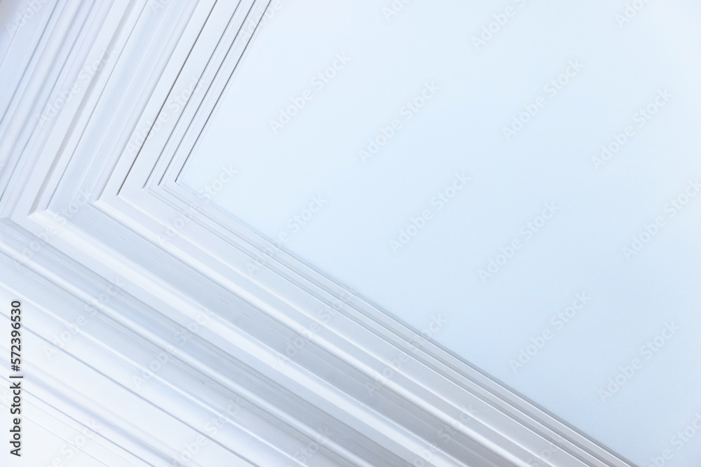 Obraz premium Abstract blue minimal architecture background, empty corner