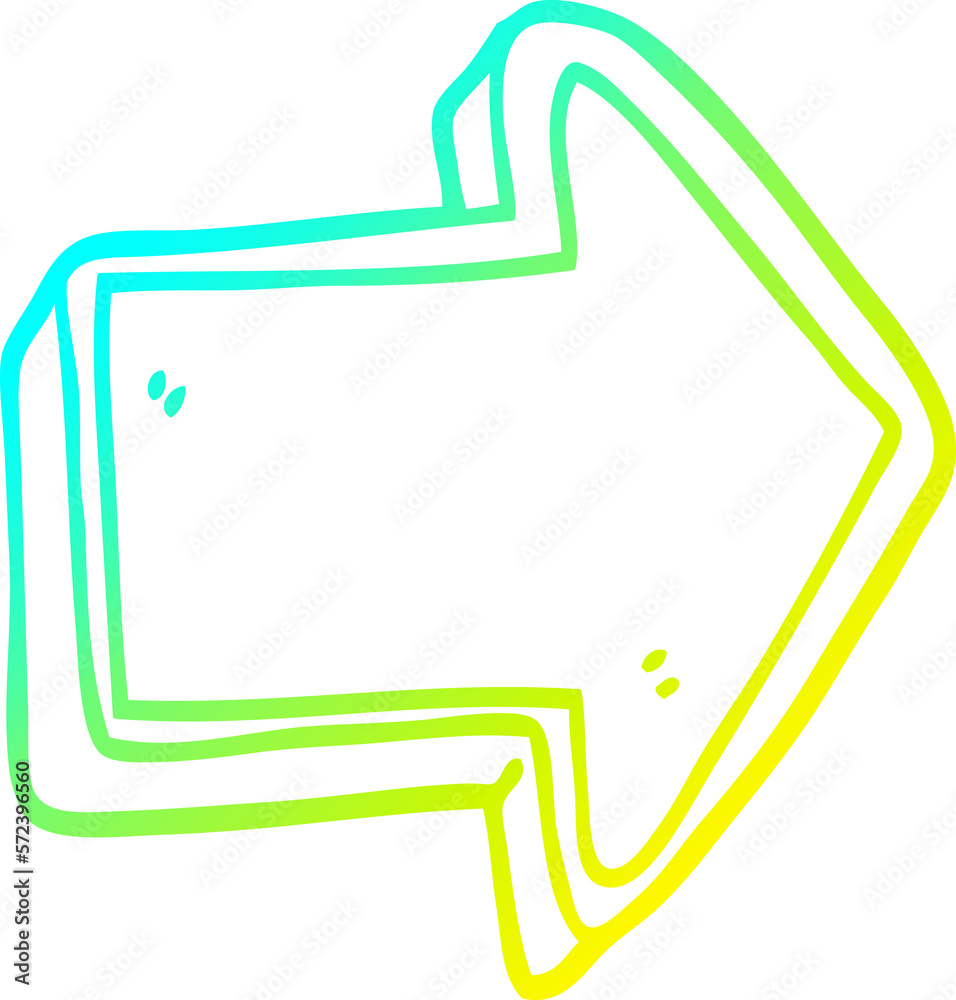 cold gradient line drawing cartoon arrow sign cold gradient line drawing cartoon arrow sign