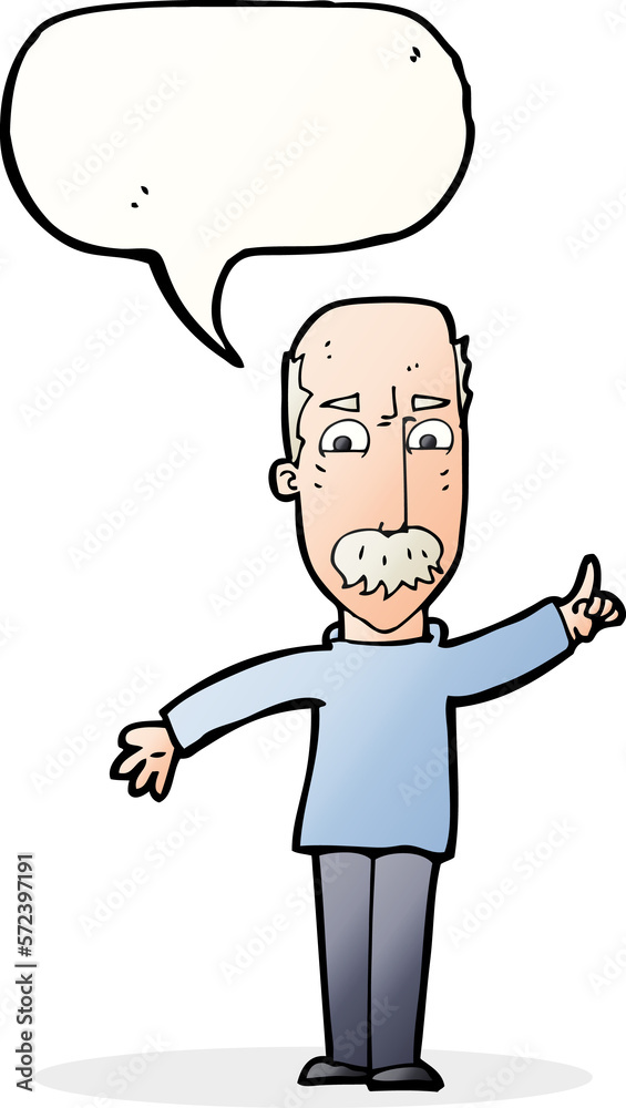cartoon man issuing stern warning with speech bubble cartoon man issuing stern warning with speech bubble