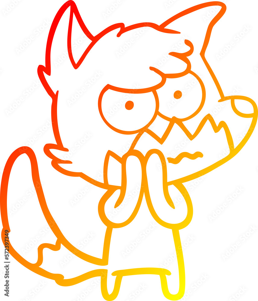 warm gradient line drawing cartoon annoyed fox warm gradient line drawing cartoon annoyed fox