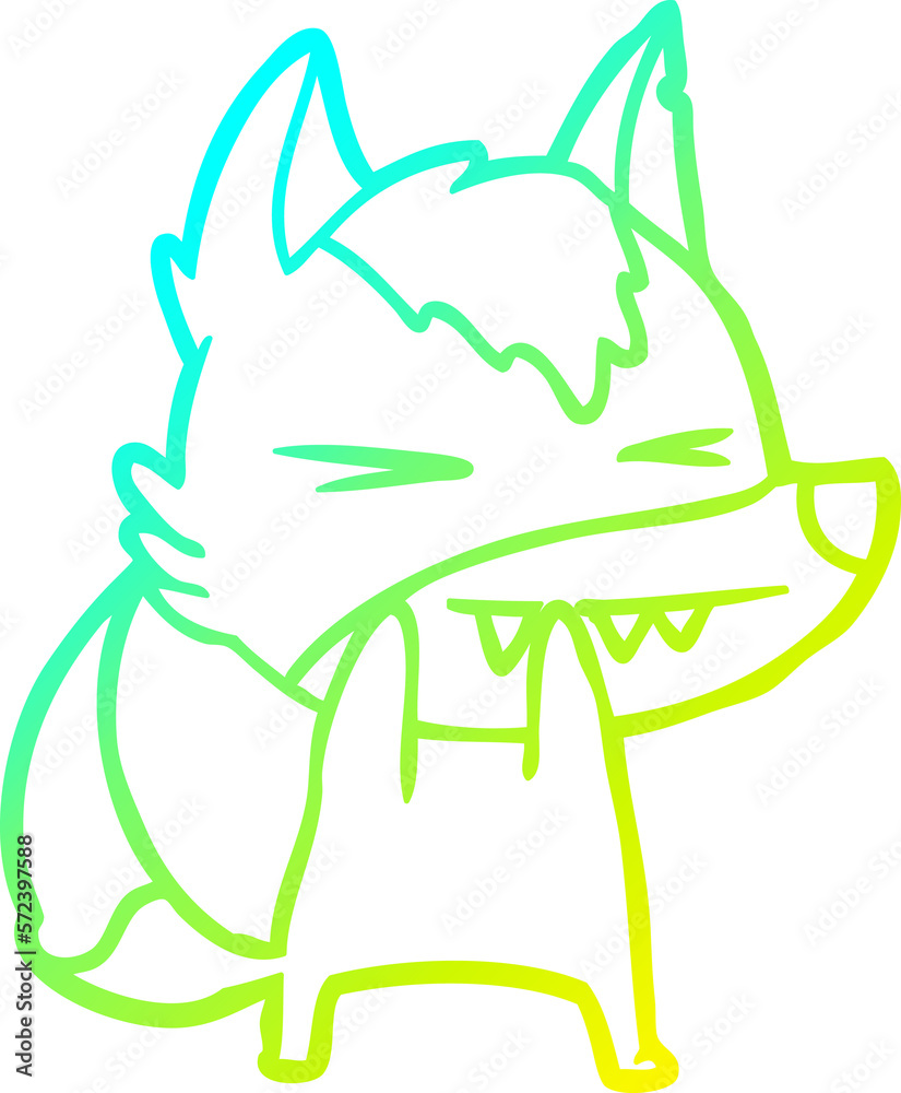 cold gradient line drawing angry wolf cartoon cold gradient line drawing angry wolf cartoon